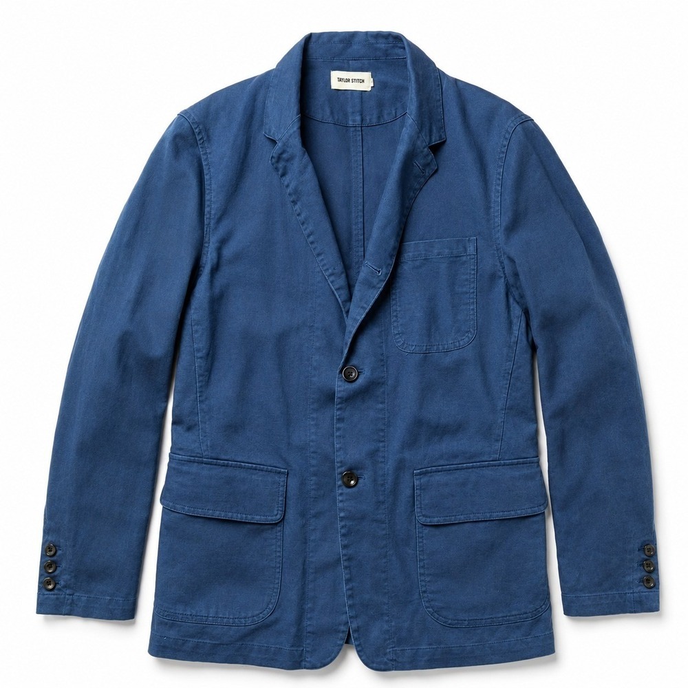 Taylor Stitch Gibson Jacket Men Medium 40 French Blue Chore Coat Military Travel